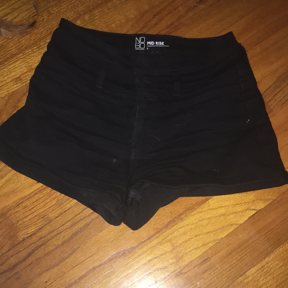 Black jean shorts